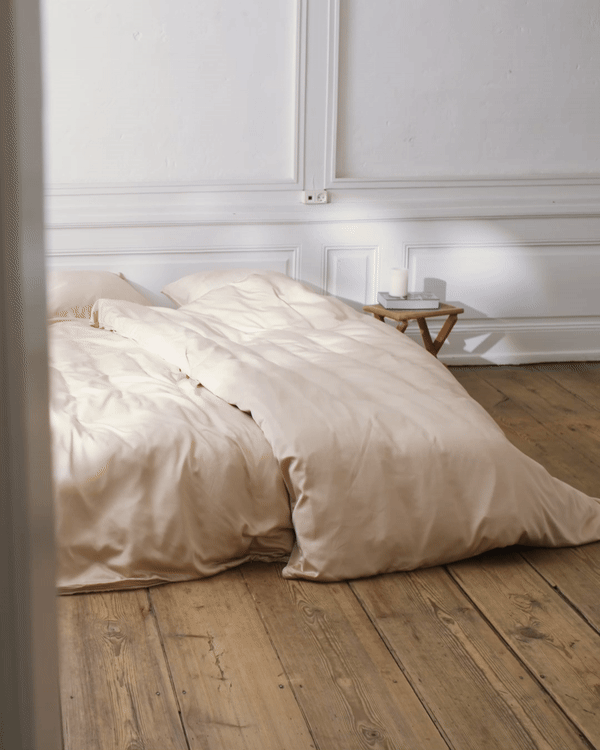 Enkelt bambussengetøj lys beige - Nordic Weaving