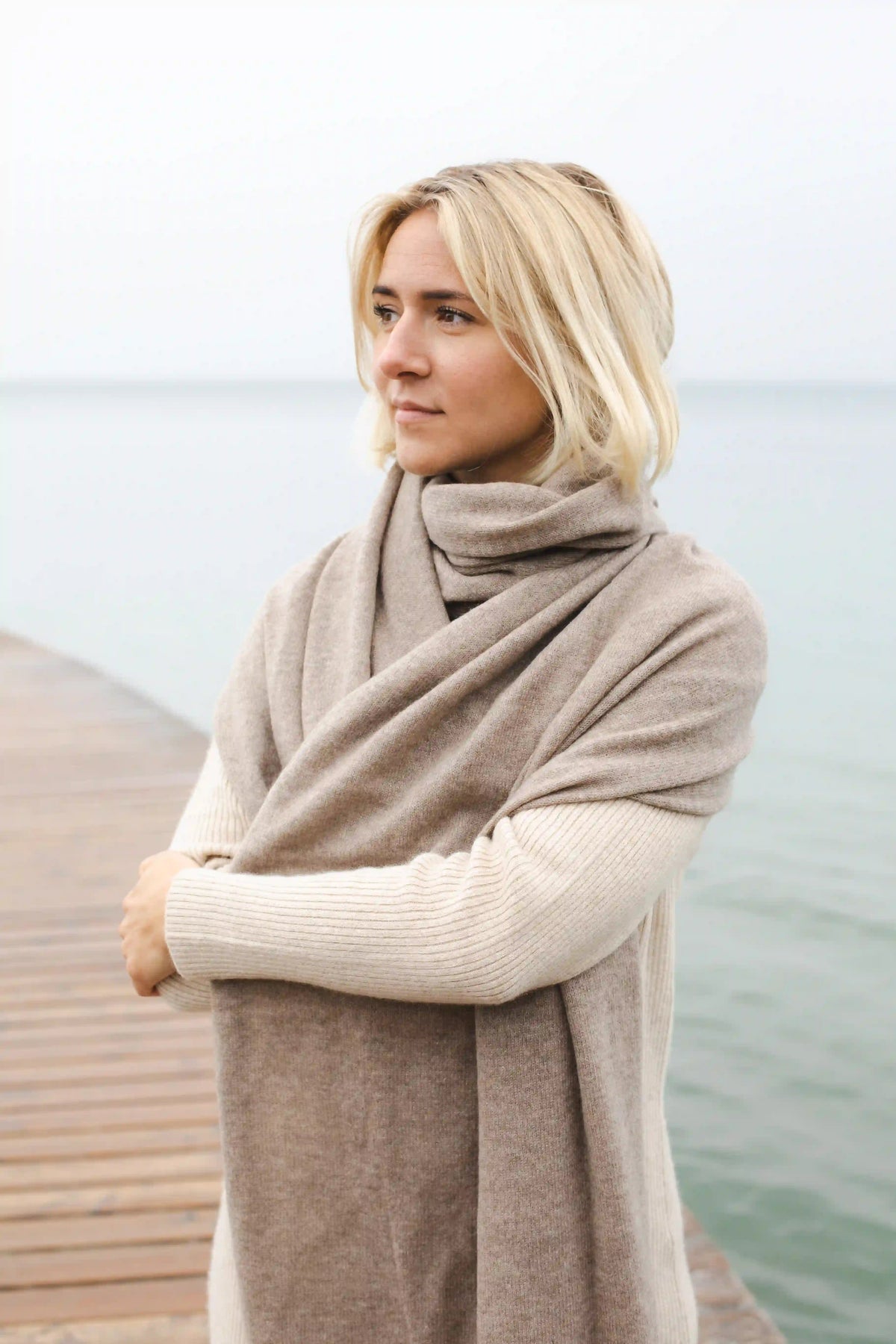 Cashmere halstørklæde brun 70x200cm - Nordic Weaving