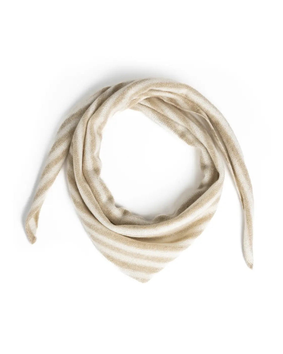 Lille trekantet tørklæde beige/ hvid - Nordic Weaving