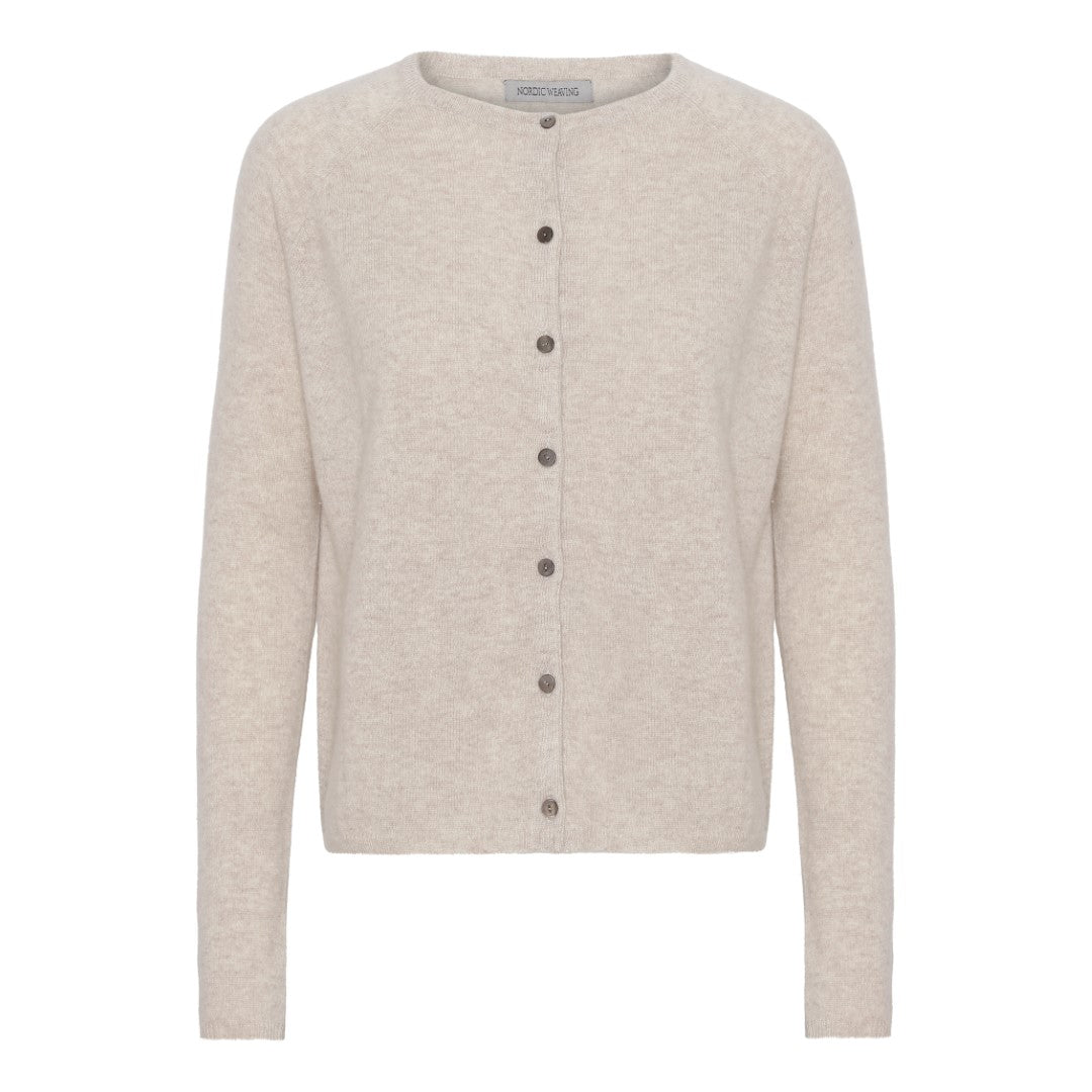 Cashmere cardigan i sand - Nordic Weaving