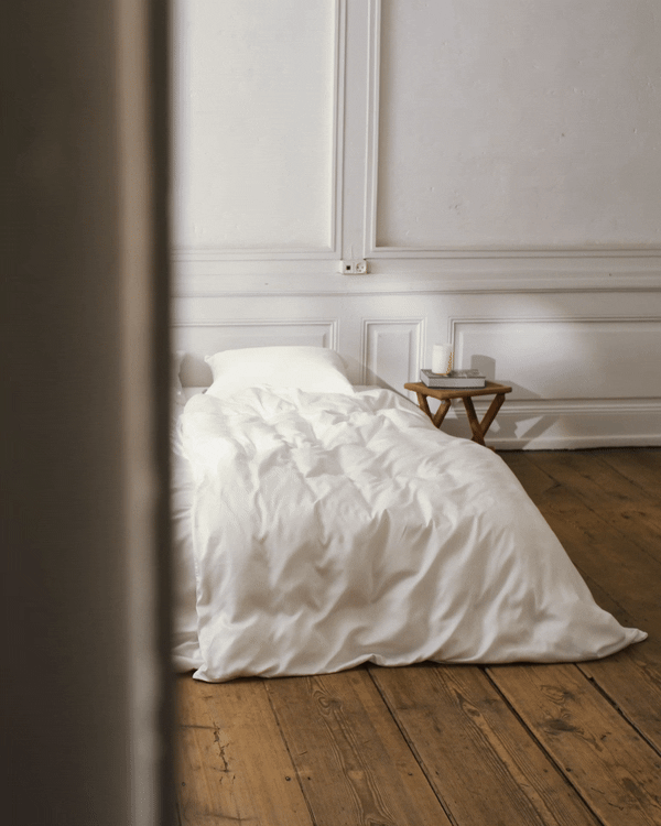 Dobbelt bambussengetøj Hvid - Nordic Weaving