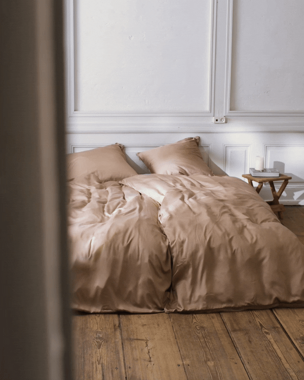 Dobbelt bambussengetøj Taupe - Nordic Weaving