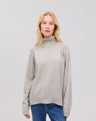 BREGDIS cashmere bluse lys grå - Nordic Weaving