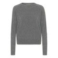 Cashmere round neck bluse i mørk grå - Nordic Weaving