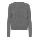 Cashmere round neck bluse i mørk grå - Nordic Weaving