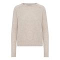 Cashmere round neck bluse i sand - Nordic Weaving