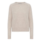 Cashmere round neck bluse i sand - Nordic Weaving
