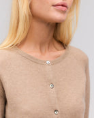 GISLA Cashmere cardigan sand melange - Nordic Weaving